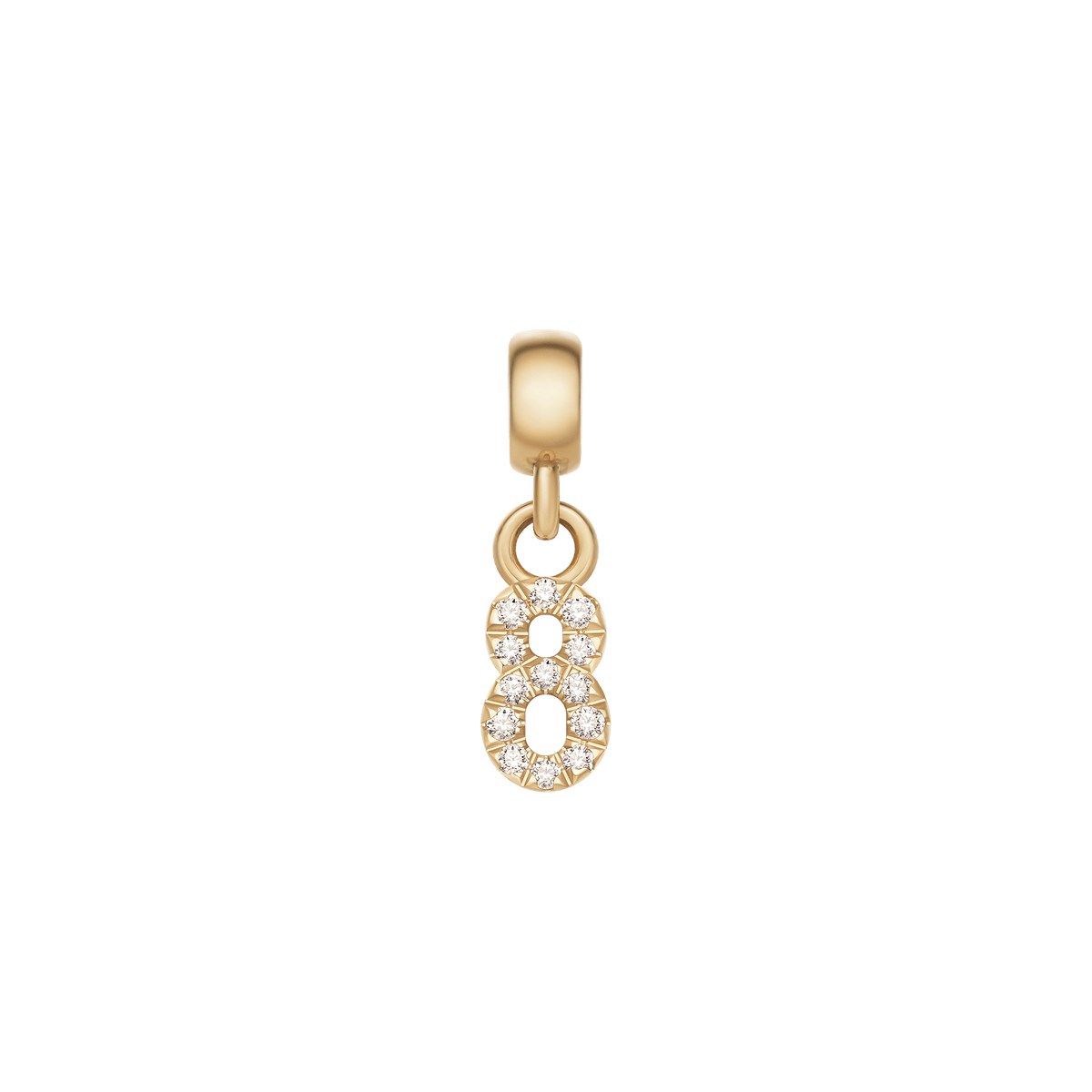 Crystal Number Charm Gold