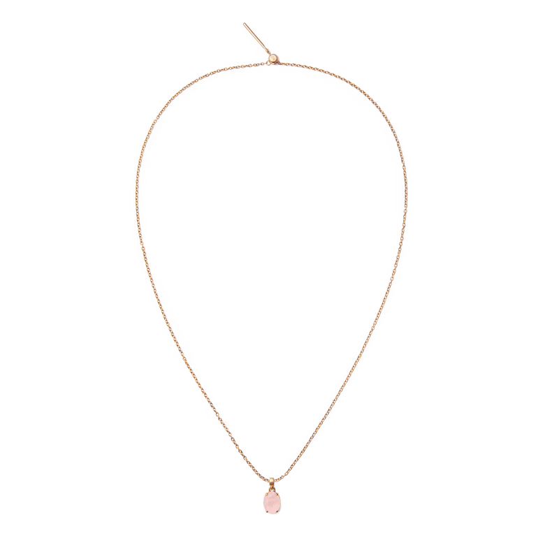 Rose Quartz Oval Rose Gold Charm