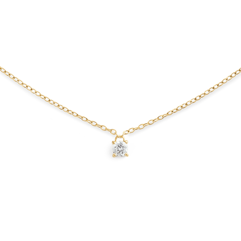 Mirelle Solitaire Necklace Gold