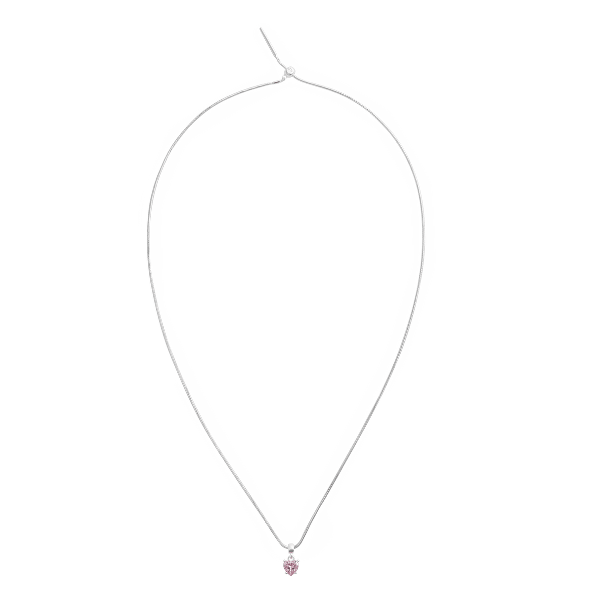 Charm Heart Crystal Pink Silver
