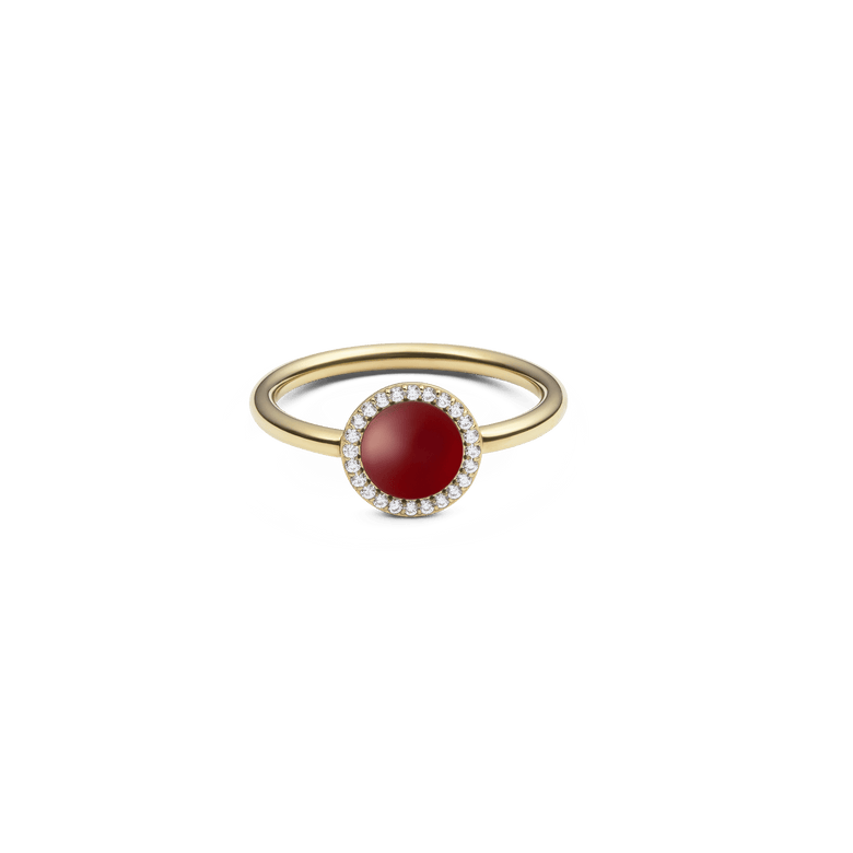 Audrey Ring Red Agathe Gold
