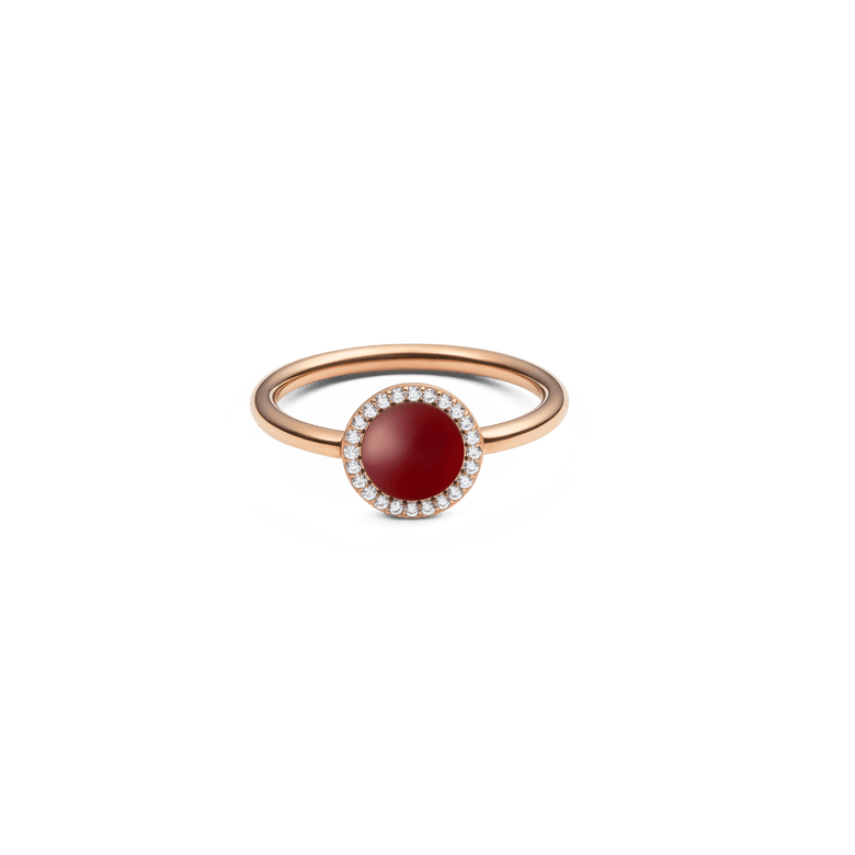 Audrey Ring Red Agathe Rose Gold