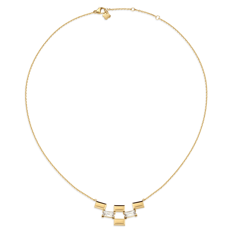Bric Necklace Multi Crystal Gold