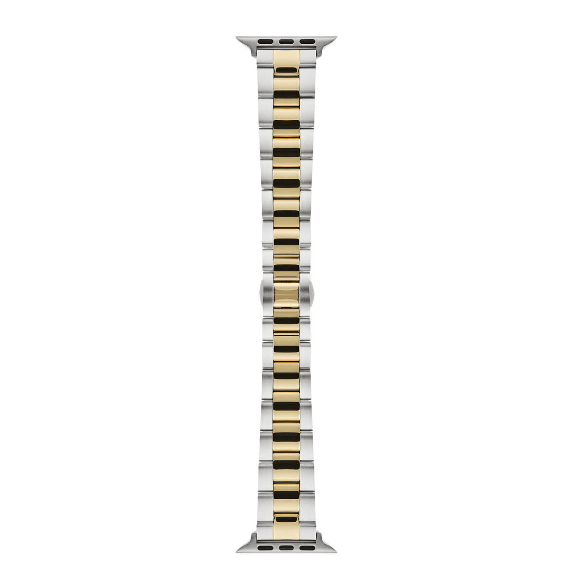 Daniel Wellington Smartwatch Iconic Link two-tone strap, a three-link bracelet in polished and brushed silver and gold stainless steel.