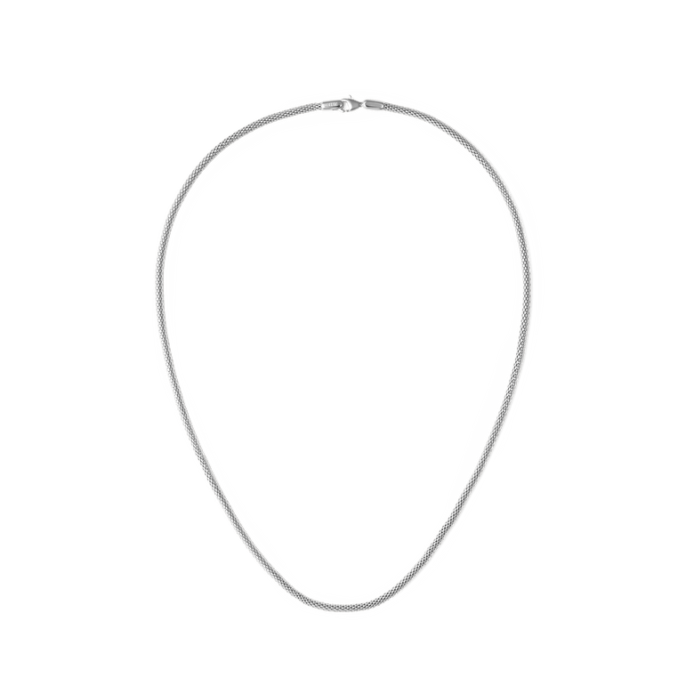 Tide Mesh Necklace Silver 2.8
