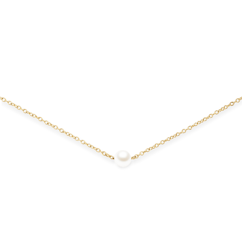 Pearl Step Necklace Gold
