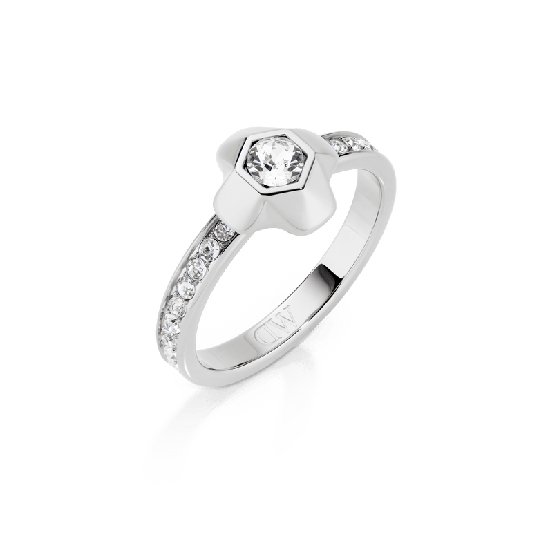 North Star Ring Small Lumine Sidestones Silver