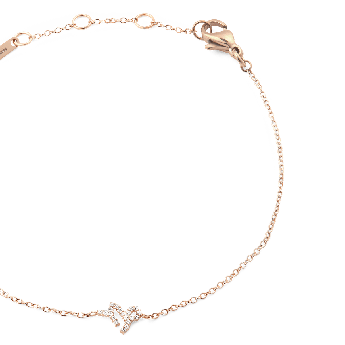 Crystal Zodiac Chain Bracelet Rose Gold