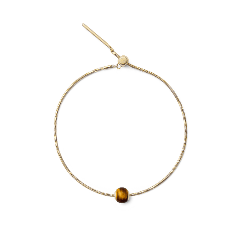 Tiger eye Orb Gold charm