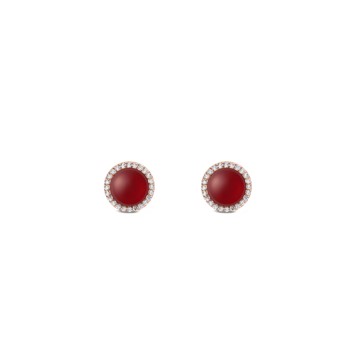 Audrey Earrings Red Agathe Rose Gold