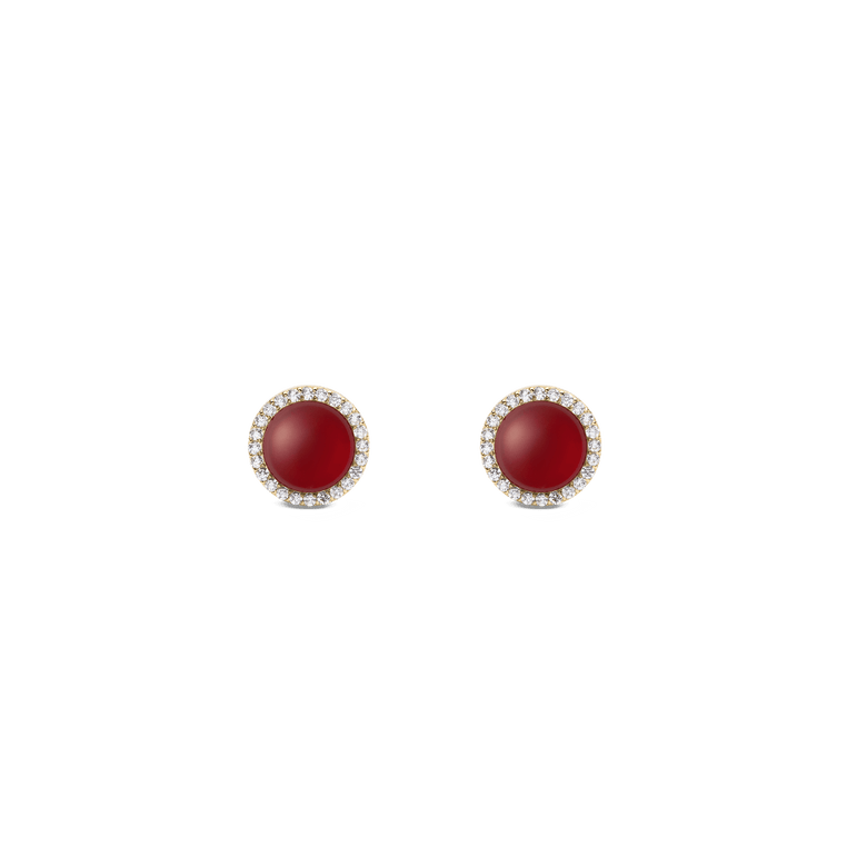 Audrey Earrings Red Agathe Gold
