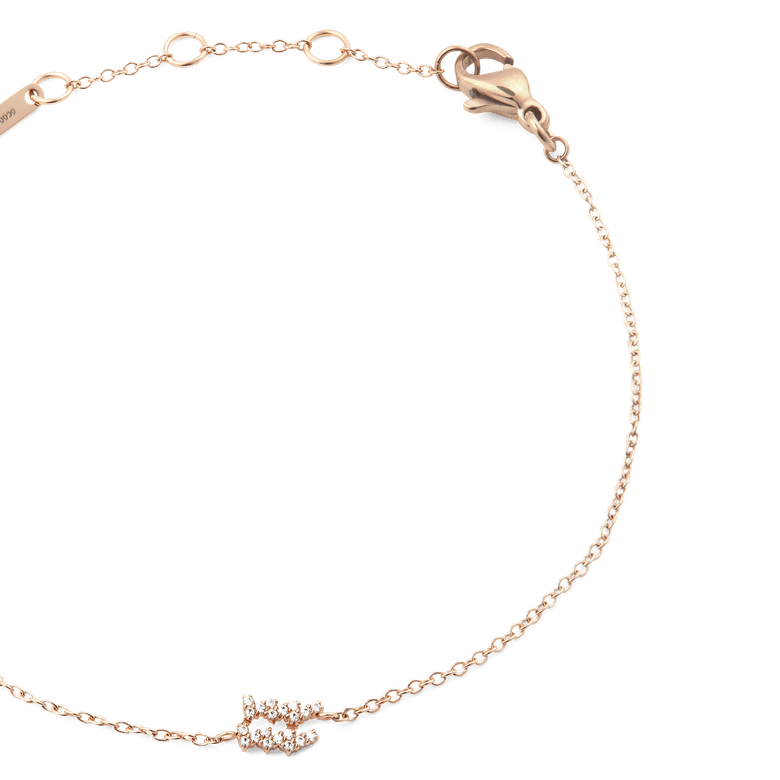 Crystal Zodiac Chain Bracelet Rose Gold