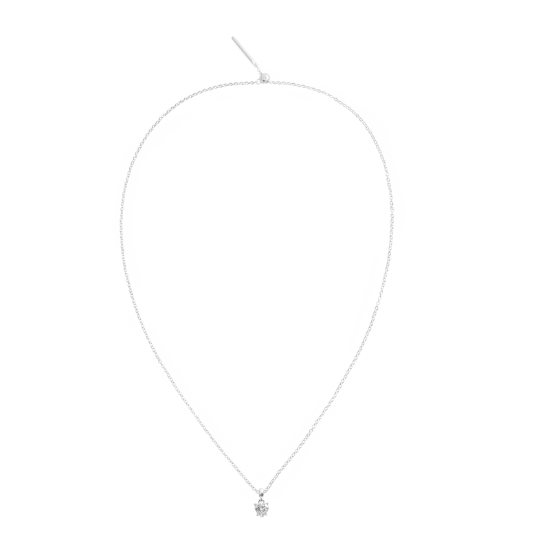 Heart White Crystal Charm S925 Sterling Silver