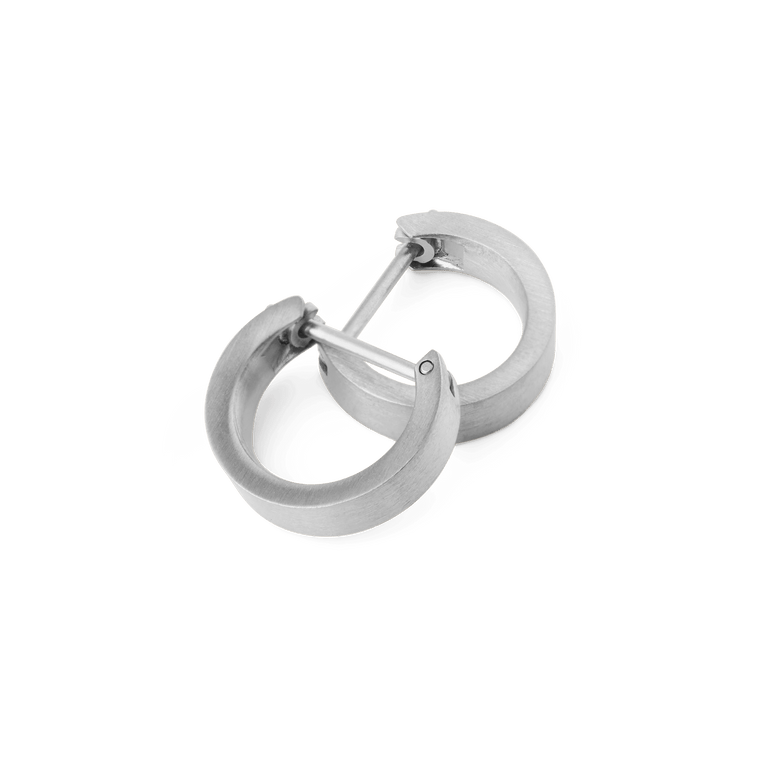 Line Earrings Brushed Silver 3.5mm