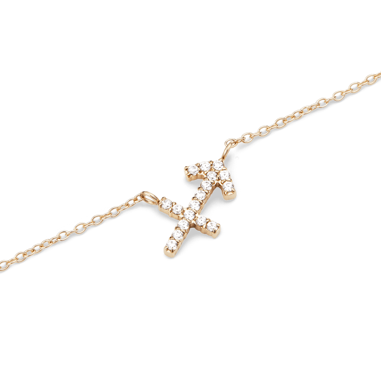 Crystal Zodiac Chain Necklace Gold