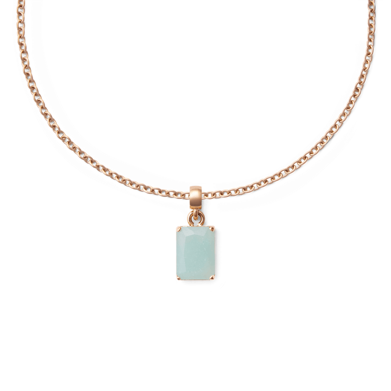Amazonite Octagon Rose Gold Charm