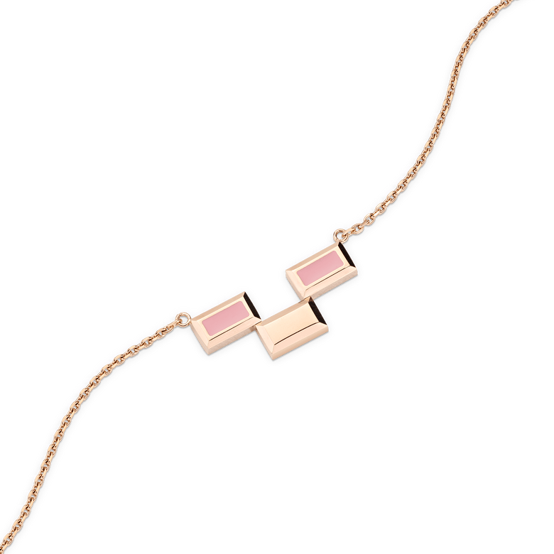 Bric Bracelet Apricot Enamel Rose Gold