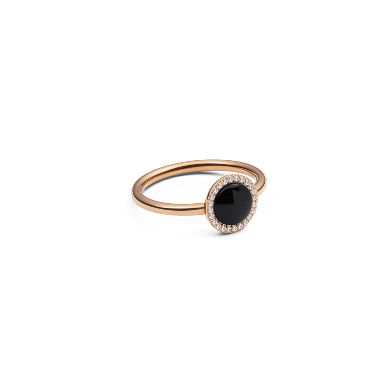 Audrey Ring Black Agathe Rose Gold
