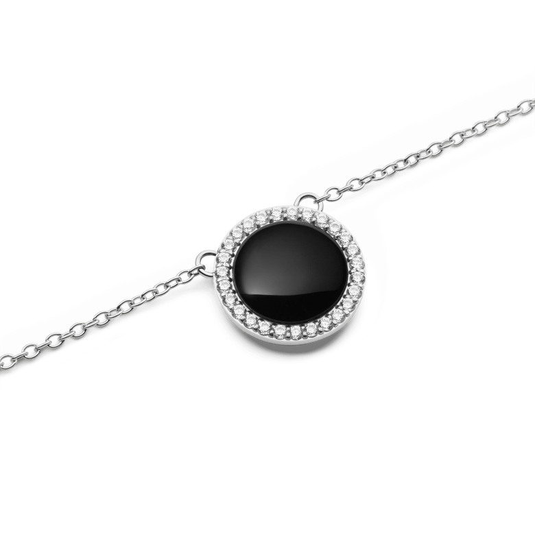 Audrey Necklace Black Agathe Silver