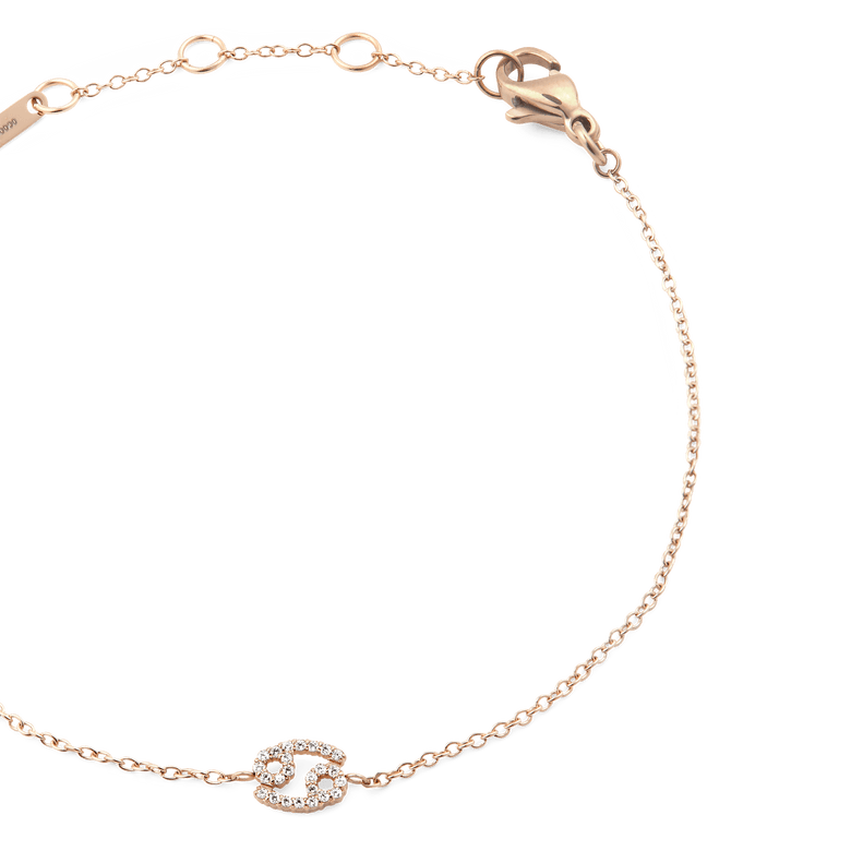 Crystal Zodiac Chain Bracelet Rose Gold