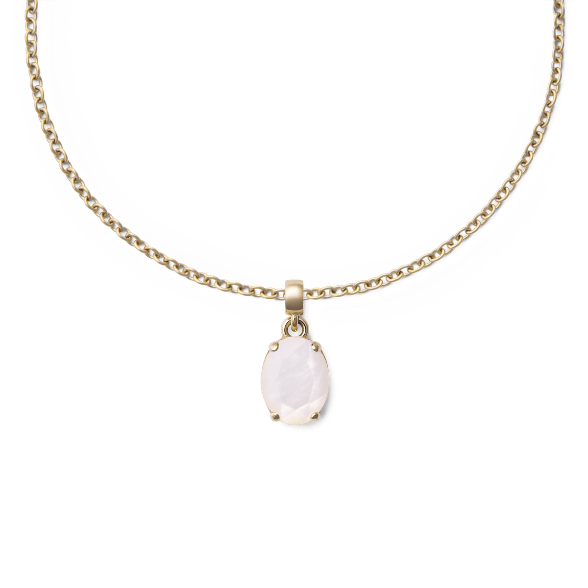 Mother of Pearl Oval Gold Charm