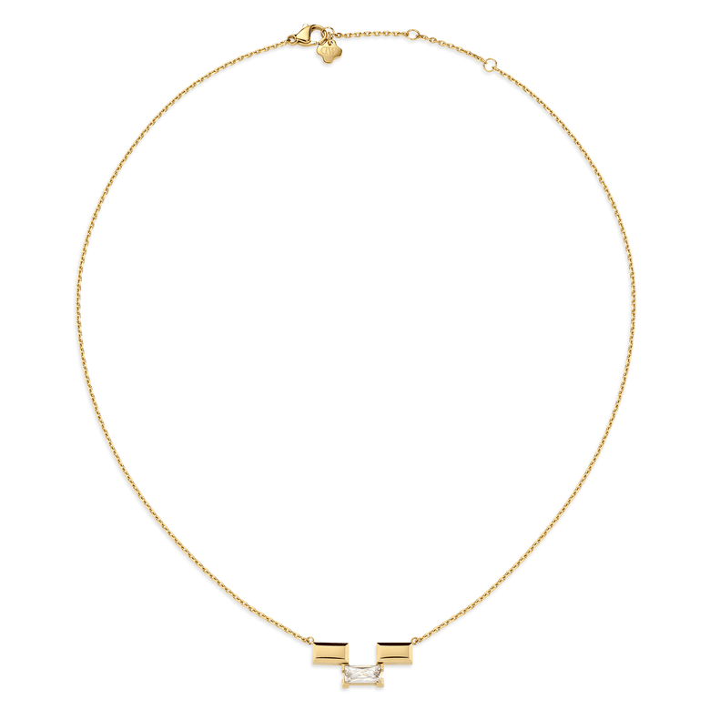 Bric Necklace Crystal Gold