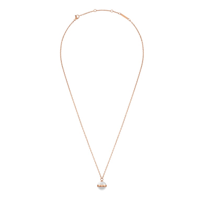 Aspiration Necklace Rose Gold Satin White