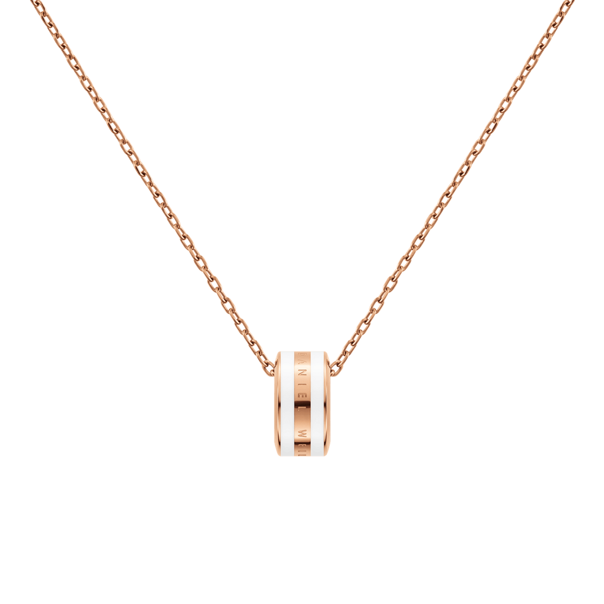 Emalie Necklace Rose Gold Satin White