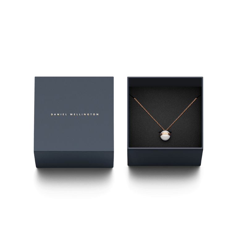 Aspiration Necklace Rose Gold Satin White