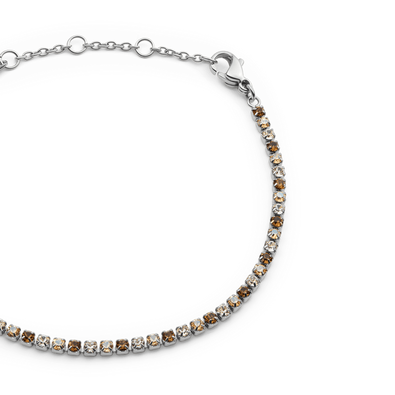 Classic Tennis Bracelet Honey Combo Silver