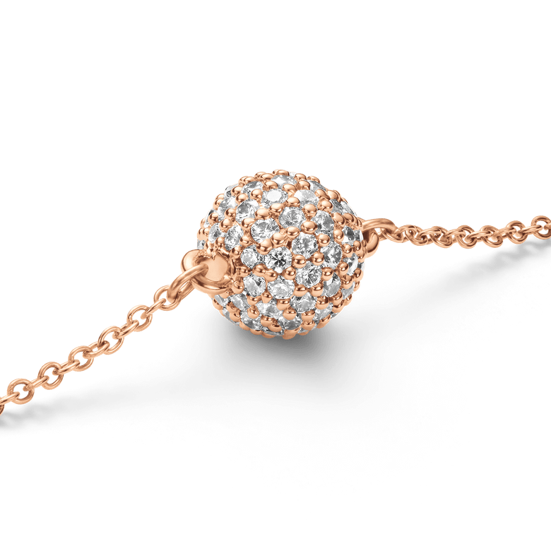 Pavé Crystal Pendant Bracelet Rose Gold