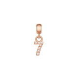 Crystal Number Charm Rose Gold