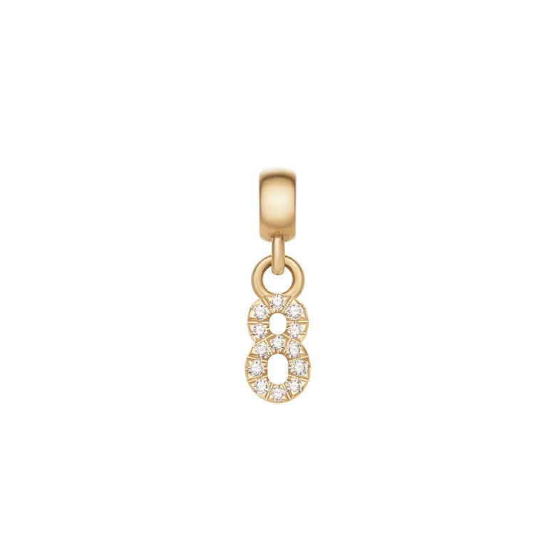 Crystal Number Charm Gold