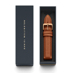 Durham - Watch strap in brown leather & roaé gold 40mm | DW