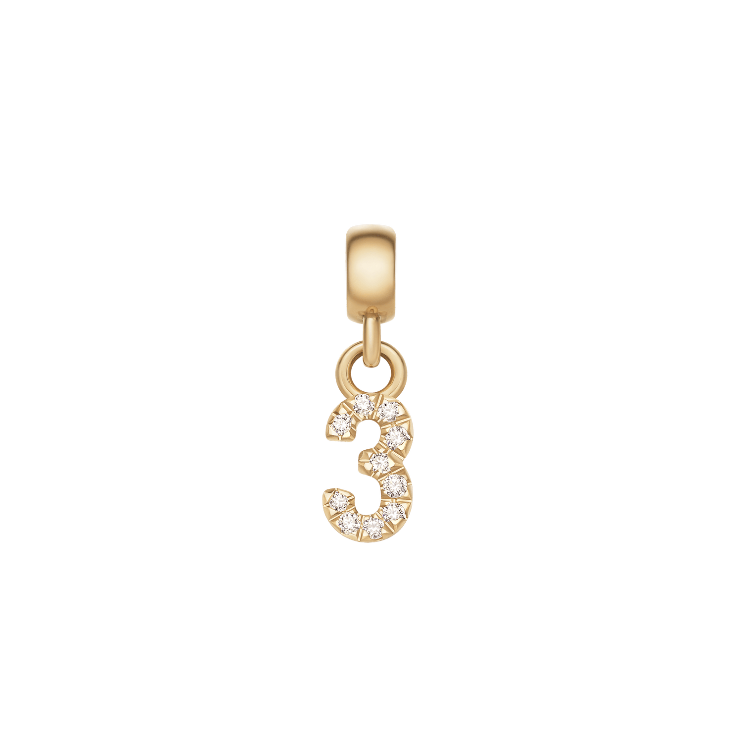 Crystal Number Charm Gold