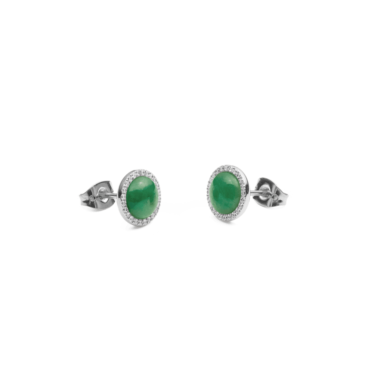 Audrey Earrings Jade Silver