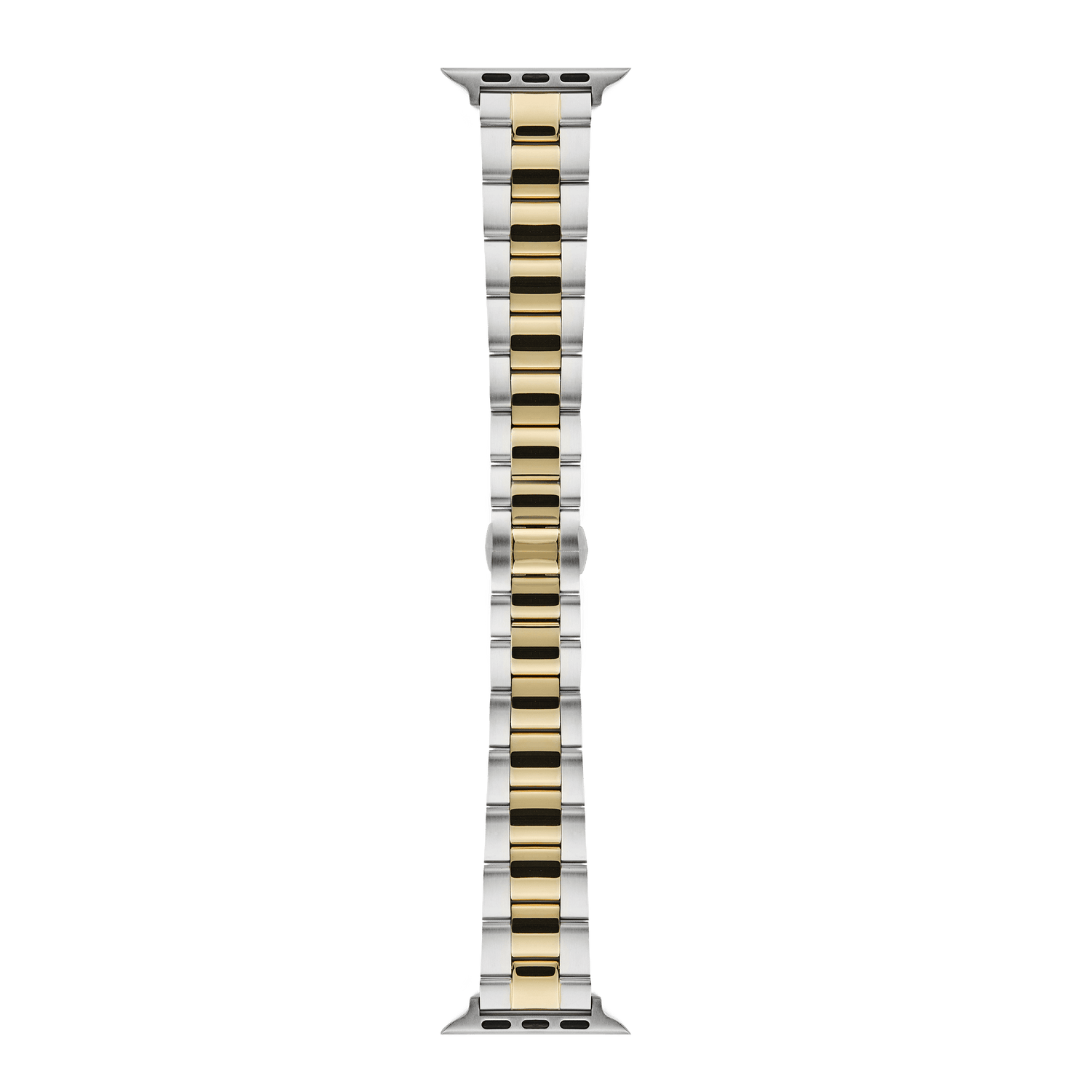 Daniel Wellington Smartwatch Iconic Link two-tone strap, a three-link bracelet in polished and brushed silver and gold stainless steel.
