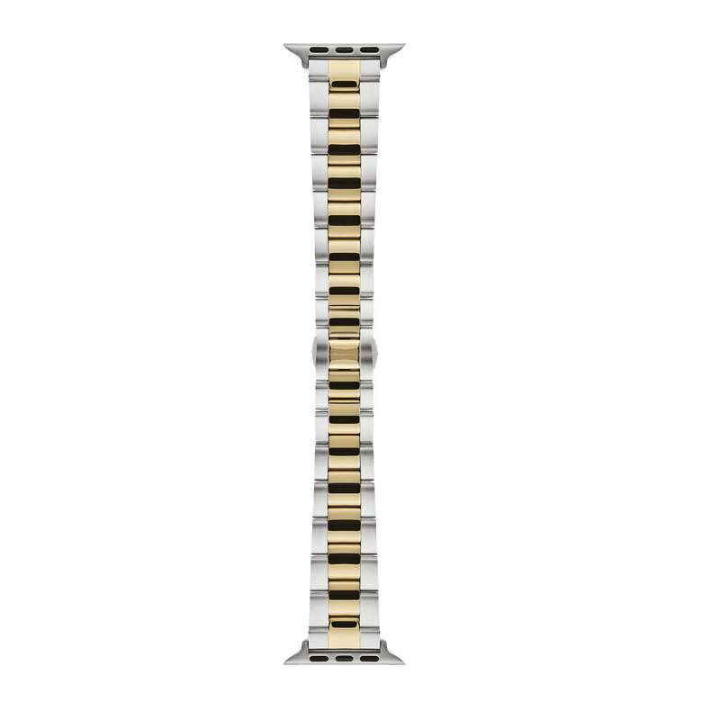 Daniel Wellington Smartwatch Iconic Link two-tone strap, a three-link bracelet in polished and brushed silver and gold stainless steel.