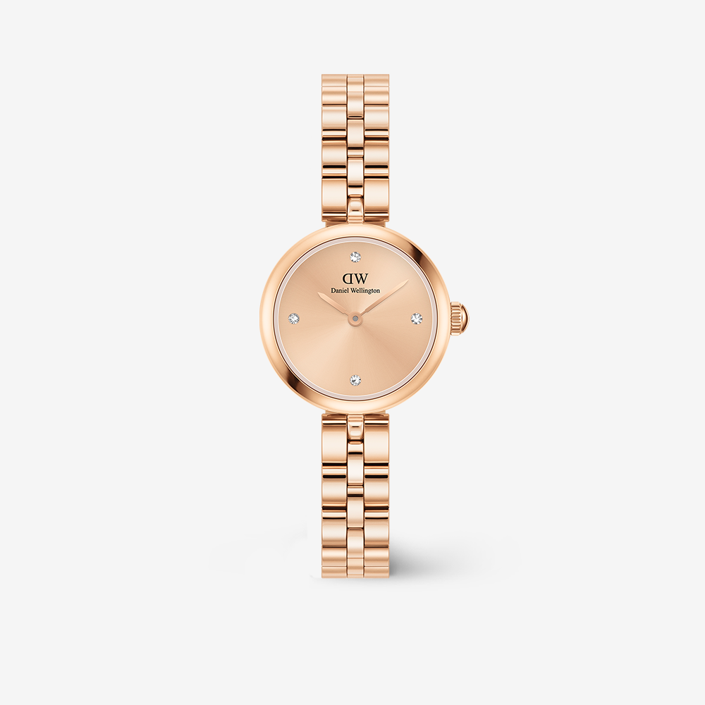 Petite 28mm 5-Link White Dial Watch in Gold