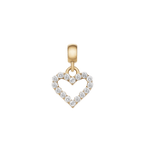 Heart Contour White Crystal Charm