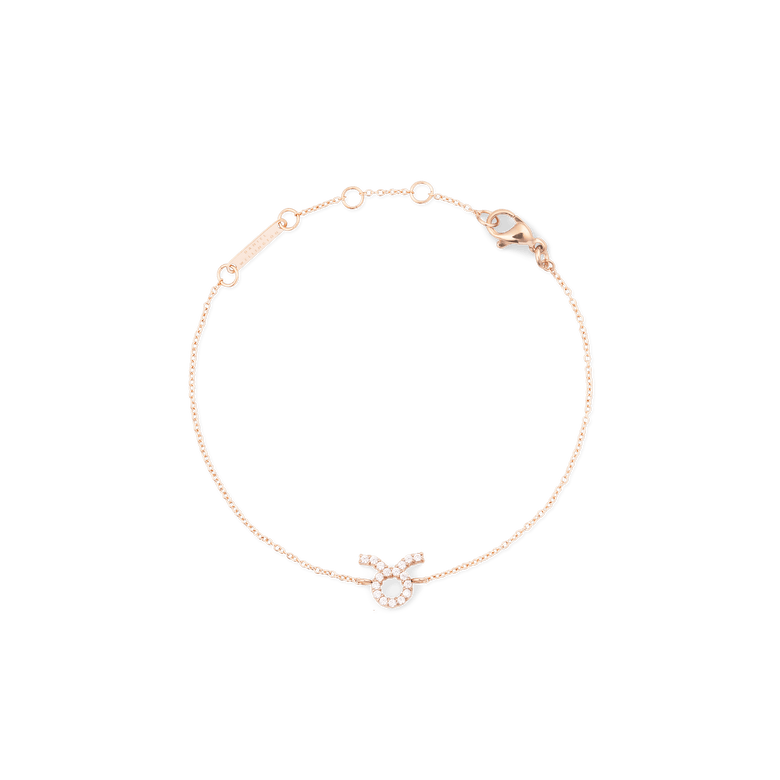 Crystal Zodiac Chain Bracelet Rose Gold