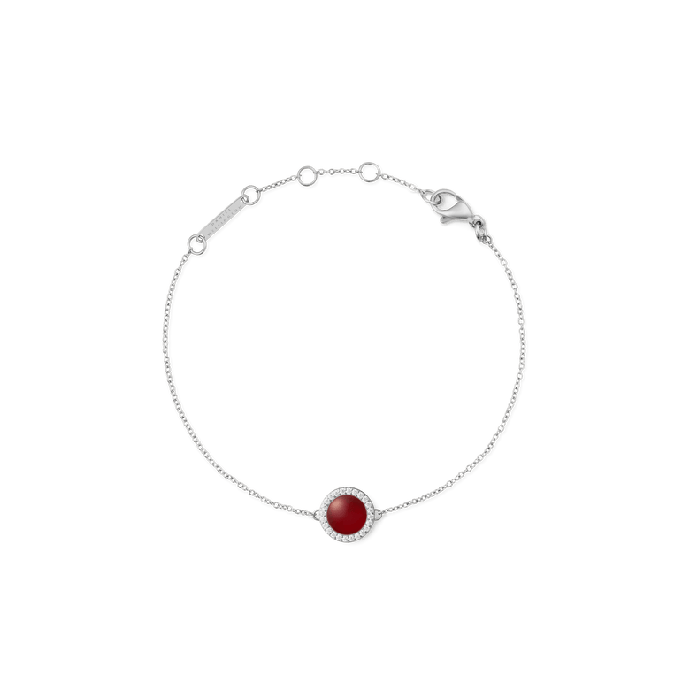 Audrey Bracelet  Red Agathe Silver