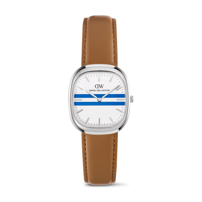Cort Tan Brown Leather White-Blue Silver