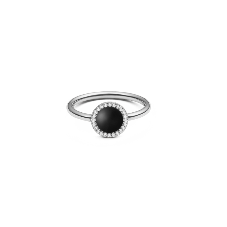 Audrey Ring Black Agathe Silver