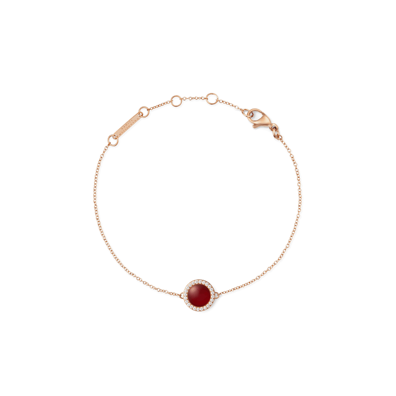 Audrey Bracelet  Red Agathe Rose Gold