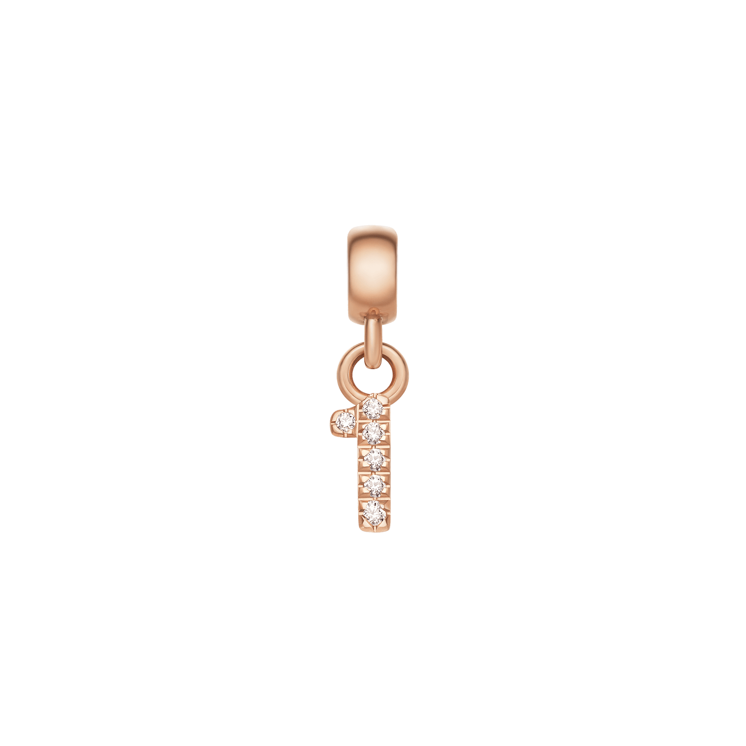 Crystal Number Charm Rose Gold