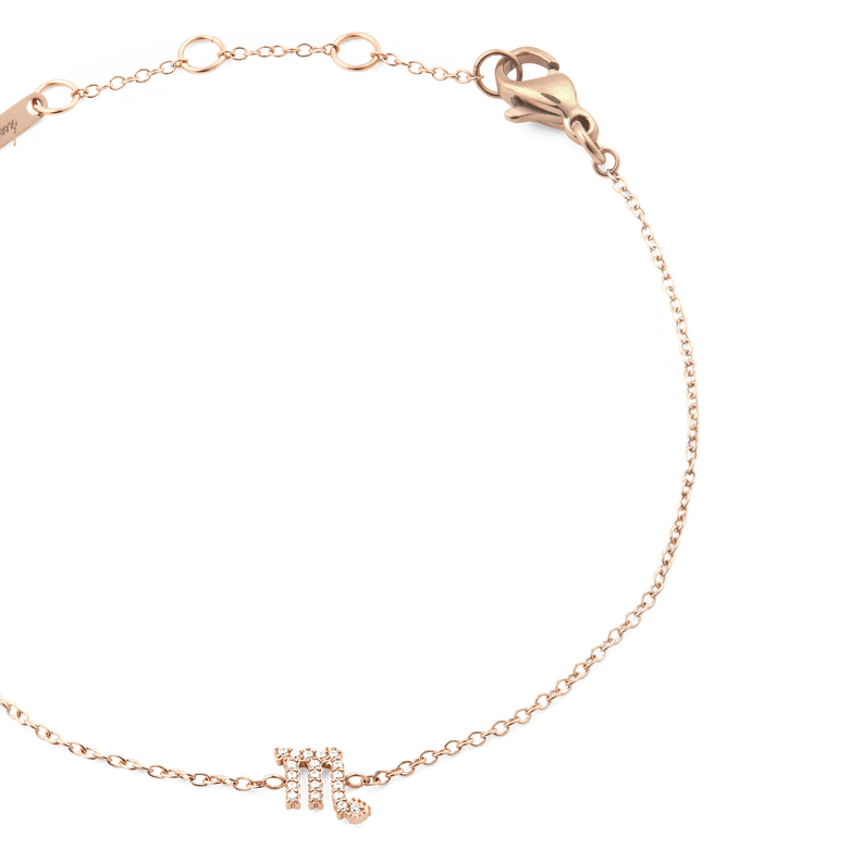 Crystal Zodiac Chain Bracelet Rose Gold