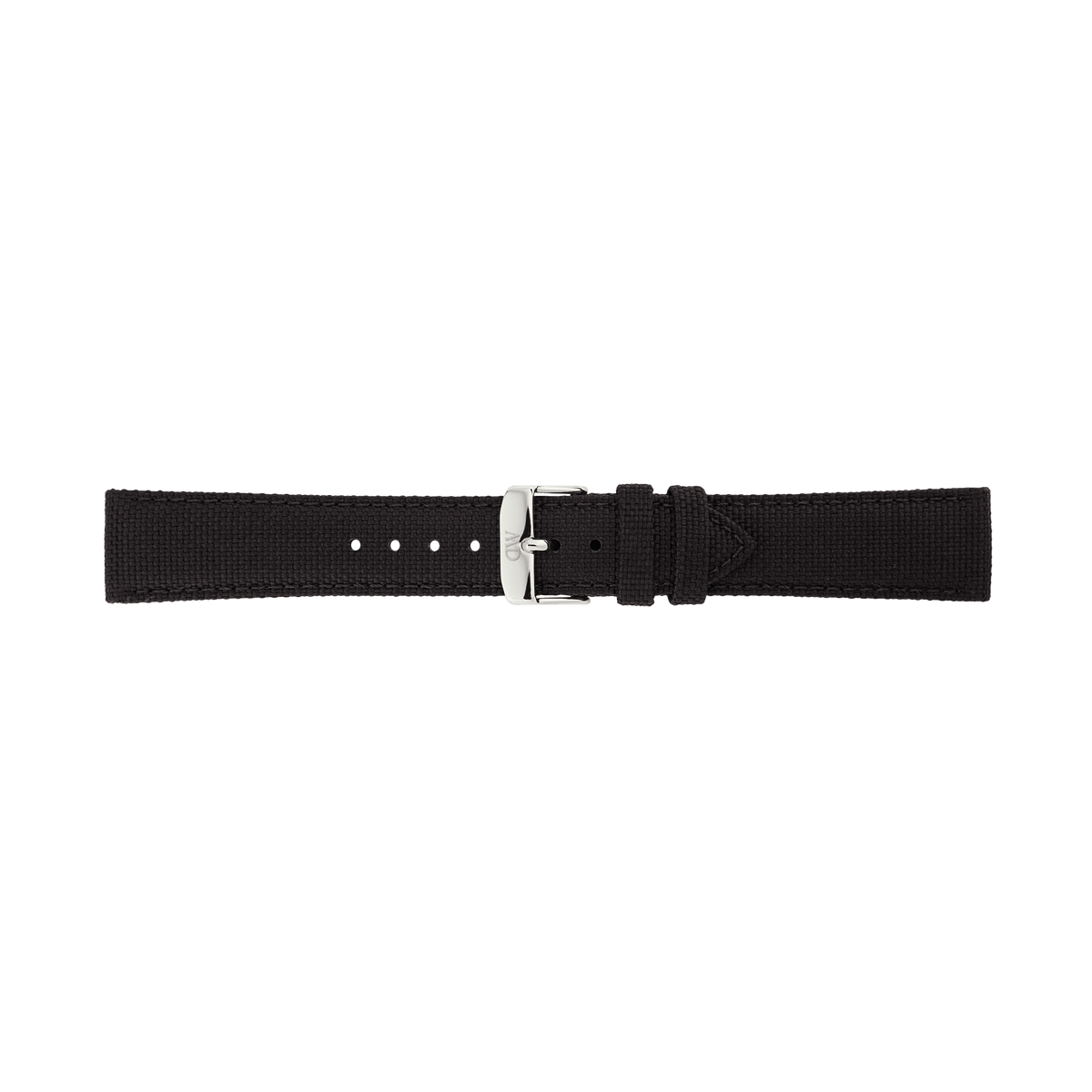 Black Canvas Strap Silver