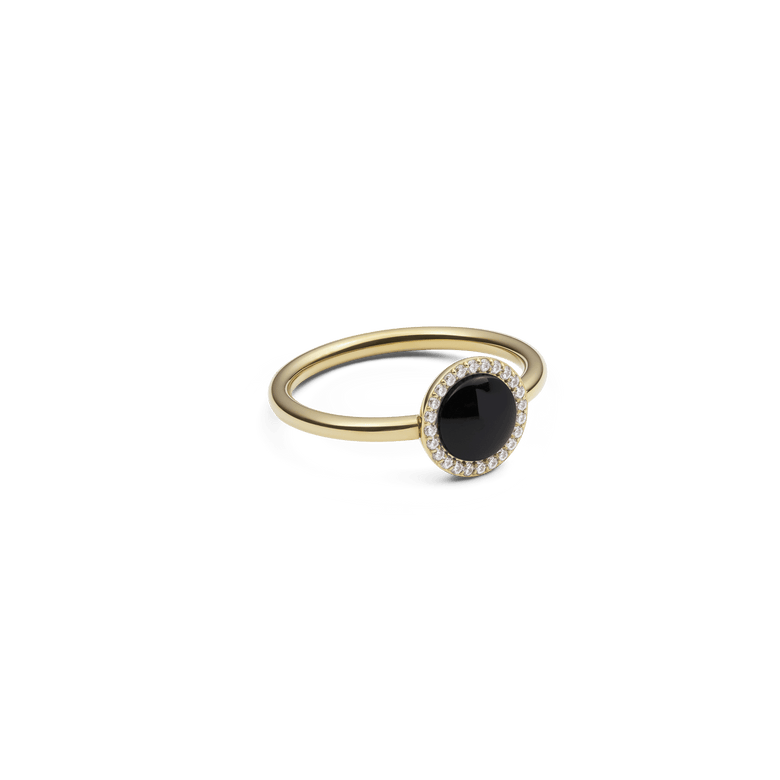 Audrey Ring Black Agathe Gold