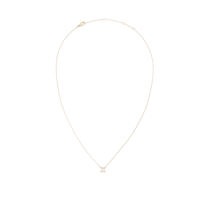 Crystal Zodiac Chain Necklace Gold